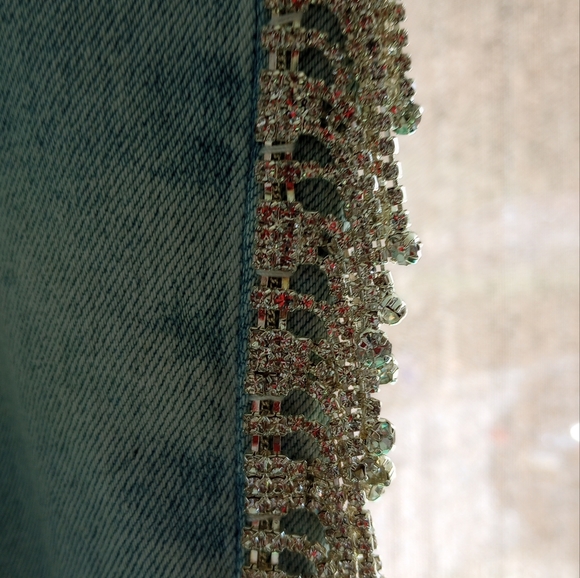 AKIRA CRYSTAL FRINGED JEANS - Picture 15 of 16